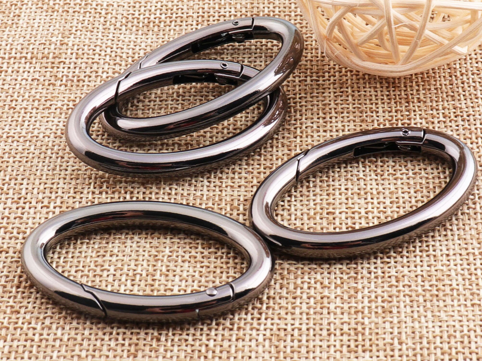 Spring Gate Clasp 38mm Spring Gate Rings Oval Purse Ring Gunmetal ...