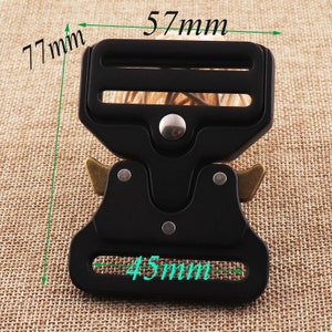 45mm Black Metal Release BUCKLE Clutch Closure, Bag Turn Lock Backpack Buckle Craft Clasp Seat Belt Suitcases Buckle(2230)