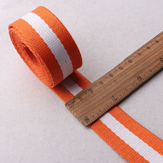 rb70 25mm White Red Stripe Soft Webbing,Ribbon DIY Clothing Shoes Bag Belts,one inch webbing belt supplies by the yard-1