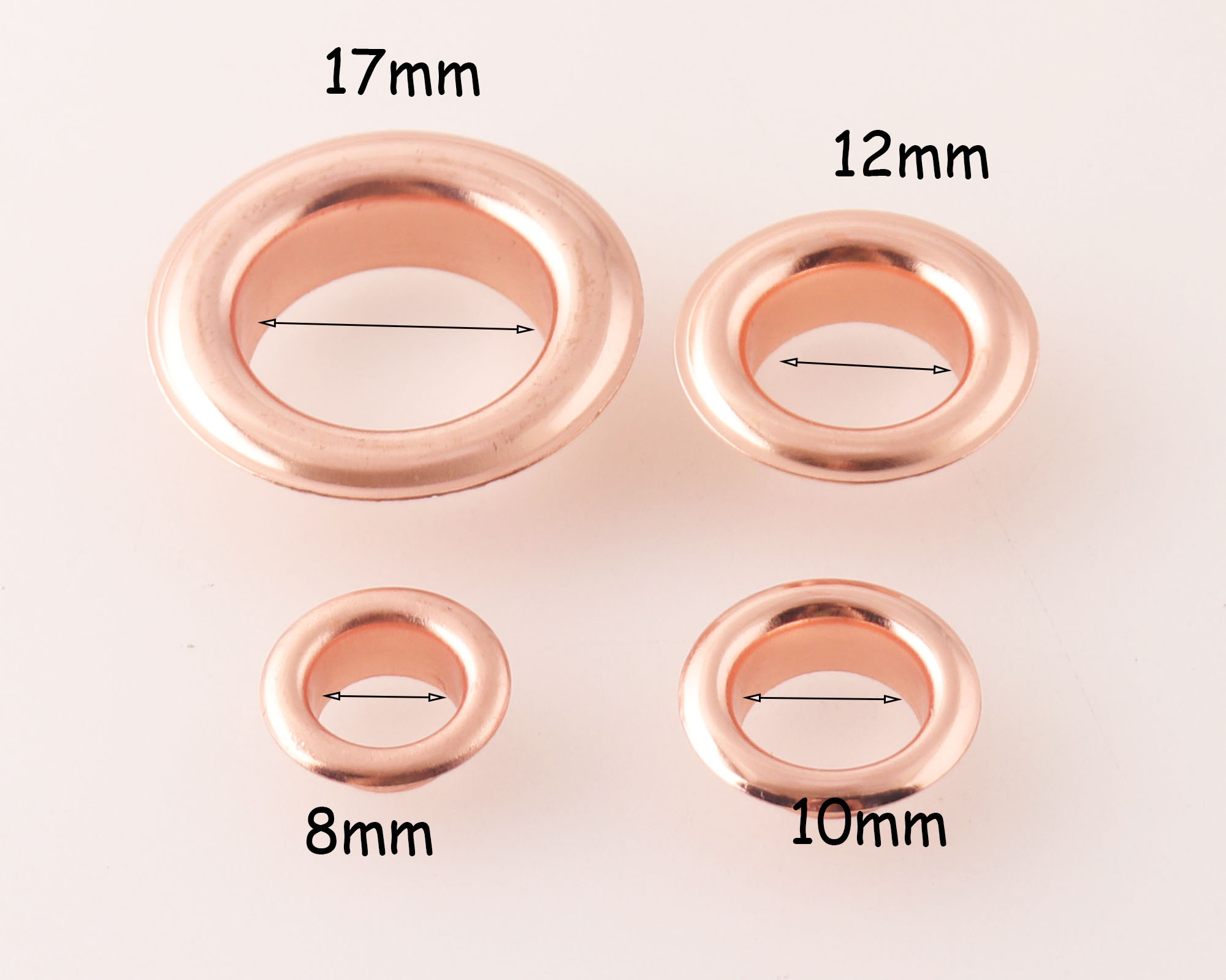 Hole Metal Eyelets Grommets Copper Color,with Washer 12mm 100PCS