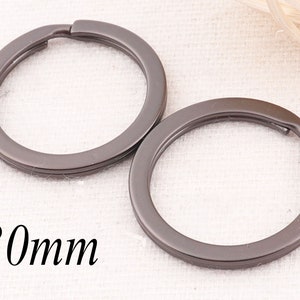 20 PCS Gunmetal Key Ring,Keychain Split Key Rings Key Fob,Split Rings Findings Key Lanyard,Leather Key Fob Key Chain Supplies-30MM(5032)