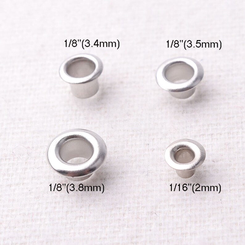 3.5mm 3048 116 3.8mm 2mm 18 100-400 PCS Silver MINI Eyelets,For Clothes Leather Canvas bag rivet studs-18 inner Diameter 3.4mm 18