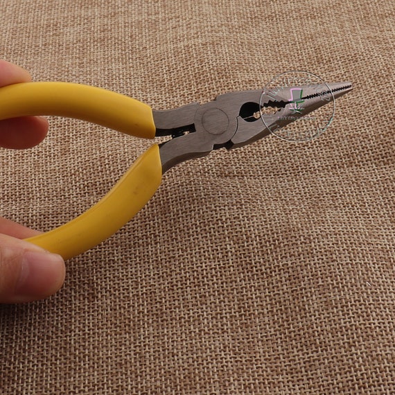 Flat Nose Pliers Smooth for Jewelry Making Wire Wrapping Bending Yellow (6  inch)