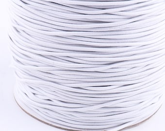 1MM Round White Nylon Elastic Cord,1-100Meters Coated elastic belt cord,Elastic Cord Band tape String,elastic thread,Nylon Rubber cord DIY