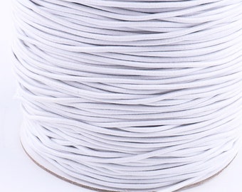 1MM Round White Nylon Elastic Cord,1-100Meters Coated elastic belt cord,Elastic Cord Band tape String,elastic thread,Nylon Rubber cord DIY