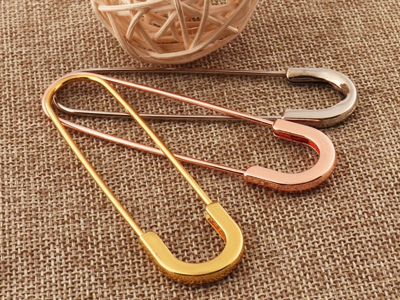 10 pz. Spille da balia grandi in oro rosa/argento/oro, spille da