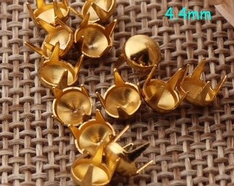 100pcs-300PCS Nailhead,4mm Gold Rivet,Nailhead Trim,Studs,Fastener Brads,Snaps Studs,Prong Leather Craft Rivet,Belt Rivet,Bedazzler(md04)