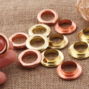 Large 100 Sets Rose Gold/Gold Eyelets,Metal Barrel Diameter Eyelets Grommets with Washers,for Leather Canvas bag- 13mm (JY2062)