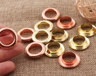 Large 100 Sets Rose Gold/Gold Eyelets,Metal Barrel Diameter Eyelets Grommets with Washers,for Leather Canvas bag- 13mm (JY2062)