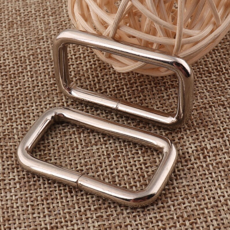 8PCS Silver Rectangular Wire Loops,32MM Rectangle Rings Square Rings,wire rings,bag rings,Webbing Purse Handbag Bag Making Hardware Handbag