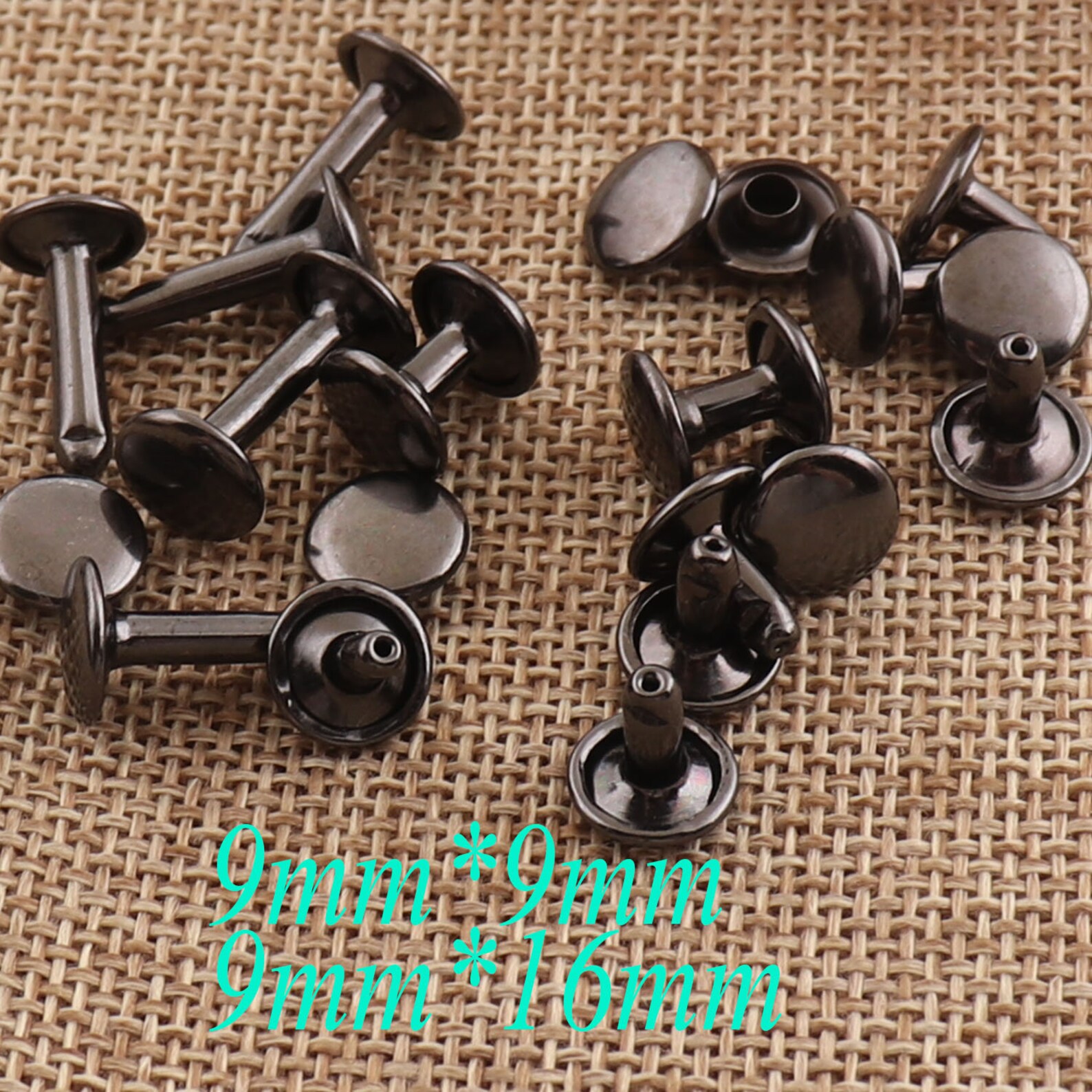 200sets Black Double Cap Rivets9mm Craft Studs Leather Rivet Etsy