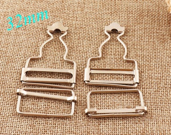 8 Sets Silver Dungaree Buckles/Slide Buckles,Dungaree Clips Fasteners clips,Dungaree Aprons Overalls Workwear Buckle-1 1/4"(32mm)(cb02)