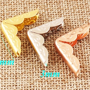 60 PCS Silver/Rose Gold/Gold Metal Corners,Corner bag clutch wallet flaps book Bookbinding Scrapbooking Corners ,angles decorated (cr0)