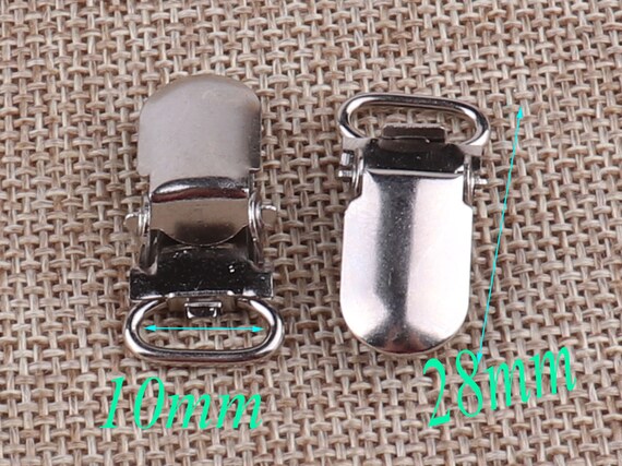 Hosenträger-Clips Aus Metall – Silber, 25 Mm & 10 Mm, 10–20 Stück, Für Hosenträger-Reparatur