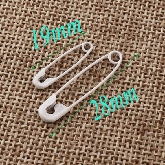 500 PCS Metal White Safety Pins,craft Safety Pins Loops Charms