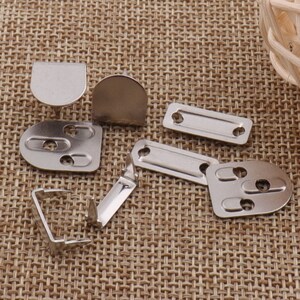 3/8&quot;(11mm) 20sets Silver Trousers Skirts Fasteners Hook Bars Waistband Garment Hooks Eye Clasps Pants Skirt Suit Pants Sewing (009)
