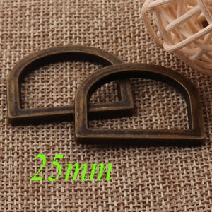 20 pcs,Flat D Ring Buckles 1&quot;(25mm),Antique Bronze D Rings Webbing Purse Bag Handbag Handbag Hardware,Shoe buckle,Bag Ring,Purse Ring(d1025)