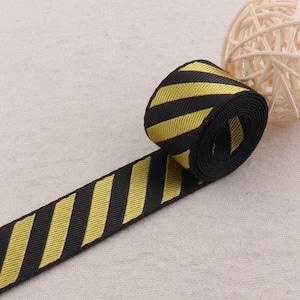 Nylon Webbing-1&quot;(25mm),Yellow Black Soft Striped Nylon Webbing Ribbon Twill Bag Purse Straps Totes Belts Tape Bag Handle(WB254)