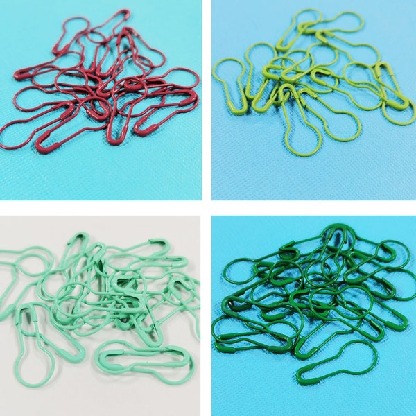 300 PCS Safety Pins Bulb Safety Pins Pear Safety Pins Coiless Removable Stitch Markers safety pins knitting pin-Red Green Yellow