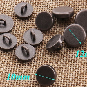 10 pcs Metal Buttons -Shank,3/8&quot;-1/2&quot; Black Vintage Button Coat Sweater Clothing,shank button vintage button clothing button(lb7071)