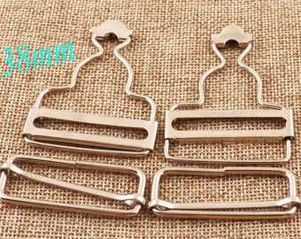 1 1/2" Silver Dungaree Buckles/Slide Buckles,Dungaree Clips Fasteners Clips,Straps Webbing Dungaree Overalls Workwear Buckle-6 sets (cb01)
