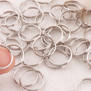 150pcs Silver split jump rings,bulk split rings Diaphragm Key Ring keychain,Split Key Rings Key Fob Split Rings Findings-1/2&quot;(12mm)(5028)