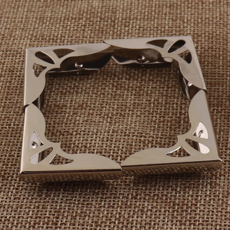 6 Metal Corner Protectors,30x30mm,Silver Corner Cet of 4,Picture Frame Corners,Jewelry Box Corners,Wine Box Corner,Metal Box Corner