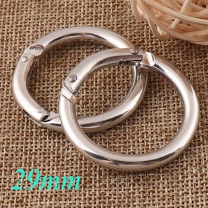 20 pcs Silver Round carabiner handle,Aluminum Carabiners Key Chain Carabiner Keychain,Carabiner Clip bag carabiner-29mm(h31)