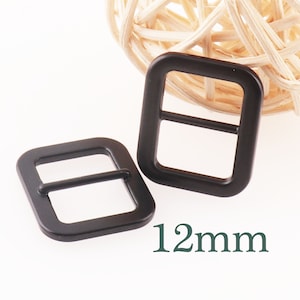 20 Stück Schwarz Mittelsteg Schnalle, 12mm Metallschieber Schnallen Gürtelschnalle, Verschlüsse Versteller Schnallen, Gurtversteller, Taschenschnallen, Geldbörse Schnallen (bk21)