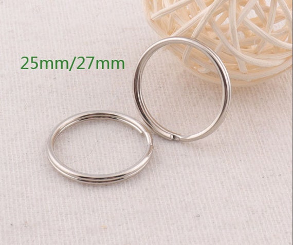 Anello Nichel 40 Pezzi Anelli Portachiavi In Acciaio Inossidabile Con Catene, K Fai Anelli Portachiavi 20mm - Foto 2