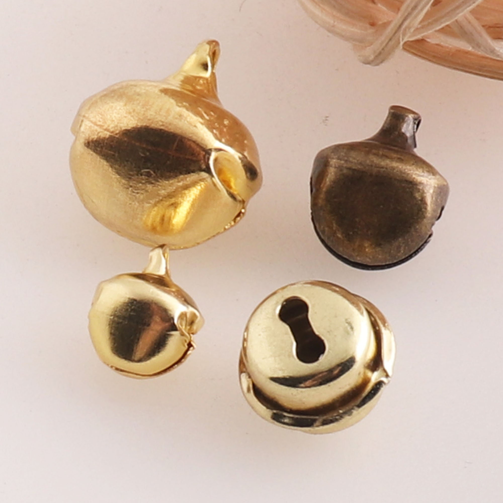 10Pcs Copper Bell Metal Loose Beads Small Jingle Bells for Crafts