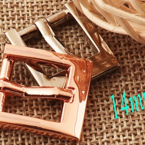 20 PCS Rose Gold/Silver Center Bar Buckle ,14MM Strap Fasteners Adjuster Belt Buckle,Metal Purse Bag buckles Handbag-Wholesale(BK30)