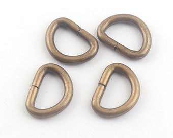 Antik Bronze D Ring Schnallen, 1/2"(13mm) D Ringe, Gurtband Handtasche Tasche, Handtasche Hundehalsband, Handtasche, Geldbörse Hardware/10-50Stk