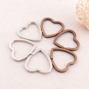 1&quot;(25mm),15pcs,Copper/Silver Heart shape Key Ring keychain Split Key Rings key fob  Split Rings Findings(5044/45)
