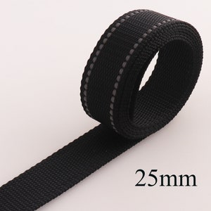 25mm Black Ribbon Polyester Webbing Black nylon webbing Pet Collars Leash,purse d-ring,purse hand bag key fobs handbag supplies