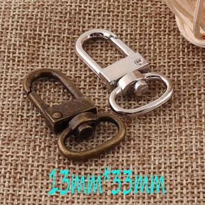 20 pcs Lobster Swivel Clasps,1/2Antique Bronze/Silver Hook Clasps Claws,Carabiner Snap,Buckle Gate Bag,Handbag Snap,Purse HookS26 image 2