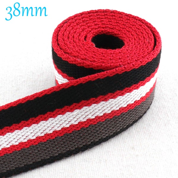 38mm Webbing Striped webbing nylon webbing cotton webbing Purse Bag Belts Purse Straps Belts Bag Handle Belting 1 1/2 inches Ribbon