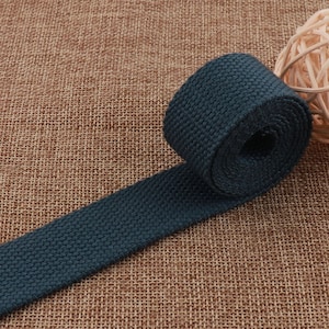 Cotton Webbing,Dark Blue Webbing,1 inch Webbing,Ribbon,Key Fobs,25mm Bag Belts,Purse Straps,Belt Webbing,Webbing Strap,blue webbing(WB466)
