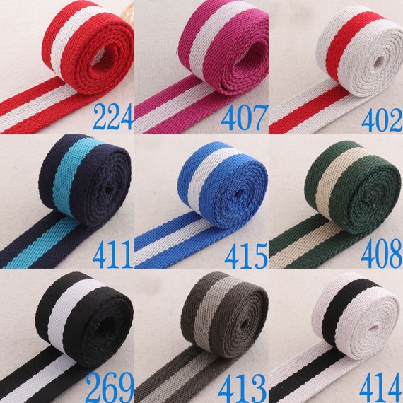 Rainbow Webbing 1.5 inch Stripe Webbing Colorful Ribbon Webbing Strap Bag Strap belt Canvas Webbing Key Fobs Strap