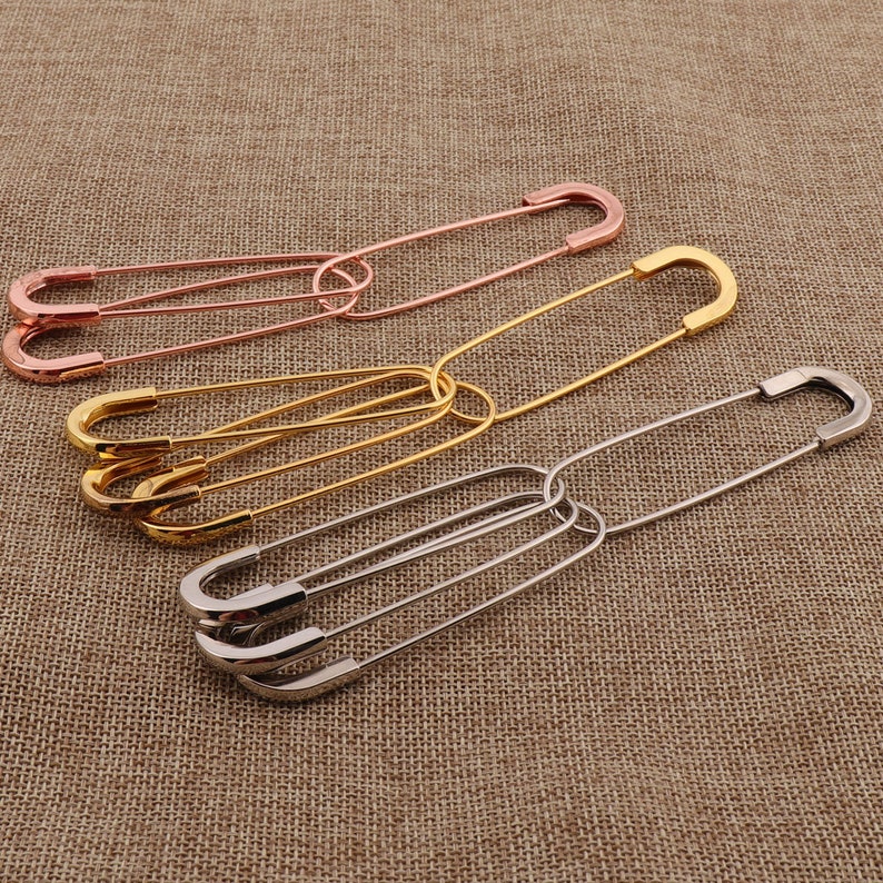 10 PCS Large Rose Gold/silver/gold Safety Pins80mm Craft - Etsy