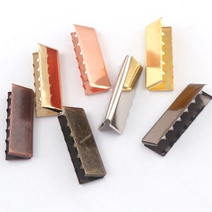 10-50Pcs Silver/Light gold/Gold/Rose Gold/Gunmetal/Bronze/Copper Belt Buckle End Tips Metal belt 40mm belt ends cotton 1.5&#39;&#39;webbing end caps