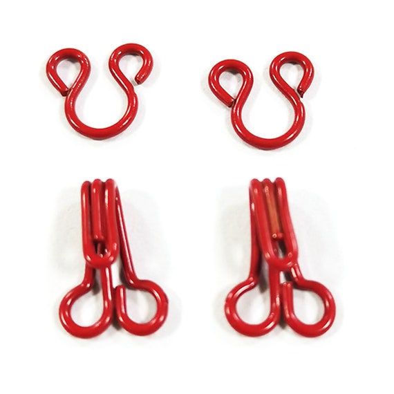 50 Sets Red Hook Eye Closure Hook and Eye Clasp Clothing Hook Sewing Hook  Copper Hook and Eye Sets Hook and Eyewx01 -  Sweden