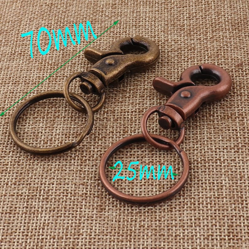 6 Lobster Swivel Clasps key chain,70mm,Antique BronzeCopper Hook Clasps Claws,Carabiner Snap s33