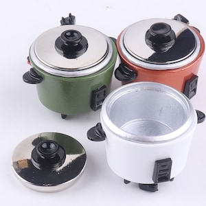White/Green/Orange Miniature Cooker Rice Cooker,Dollhouse Miniature,Metal Crock Pot,Dollhouse miniatures,Dollhouse decoration,Christmas gift