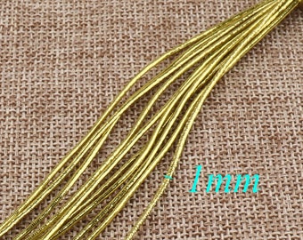30 yards Craft Wedding Decorative Gift Wrap Cord,Metallic Elastic Cord,Stretch Metallic Elastic Thread Drawcord Round Drawstring-1mm (rp05)