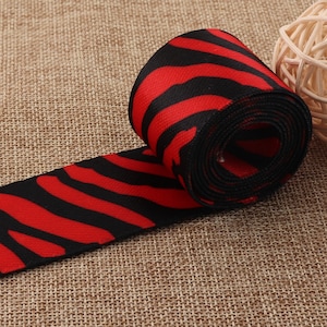 Soft Smooth Ethnic Webbing,Red Black Webbing,Webbing Purse Strap,1.5&quot;(38mm)Purse Bag,Geometric Pattern Webbing,Bag Belt,Leopard grain(WB622)