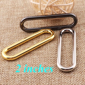 Oval Rectangle Rings 2&quot;(50mm)Silver/Gold/Black Rectangle Buckle Webbing Purse Handbag Bag Making Hardware Handbag,High Quality 4pcs (4086)