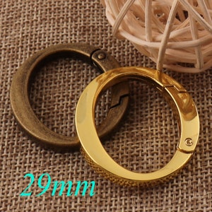 10 PCS Oval gate ring Spring Ring Swivel Buckles,Antique Bronze/Gold Spring Ring Clasp Snap Screw,Webbing Purse Bag Handbag Ring-29mm(2026)