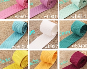 1 1/4 Inch Cotton Webbing,Key Fob Hardware  bag strap for tote bag Webbing strap ribbon dog collar belt,webbing by the yards-32mm