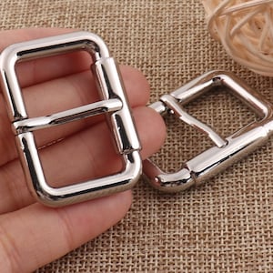 32 MM Silber Schieber Schnalle, 4 Stück Mittelsteg Schnalle, Gurtversteller Metall verstellbare Schnalle, Geldbörse Schnallen Tasche Schnallen Handtasche ((GB1031)